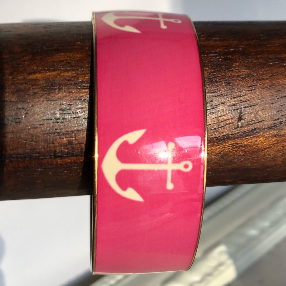 J.Crew pink anchor cuff bracelet used